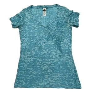 Harley-Davidson T-Shirt‎ Womens Medium V-Neck Short Sleeve Sheer Pikes Peak HD